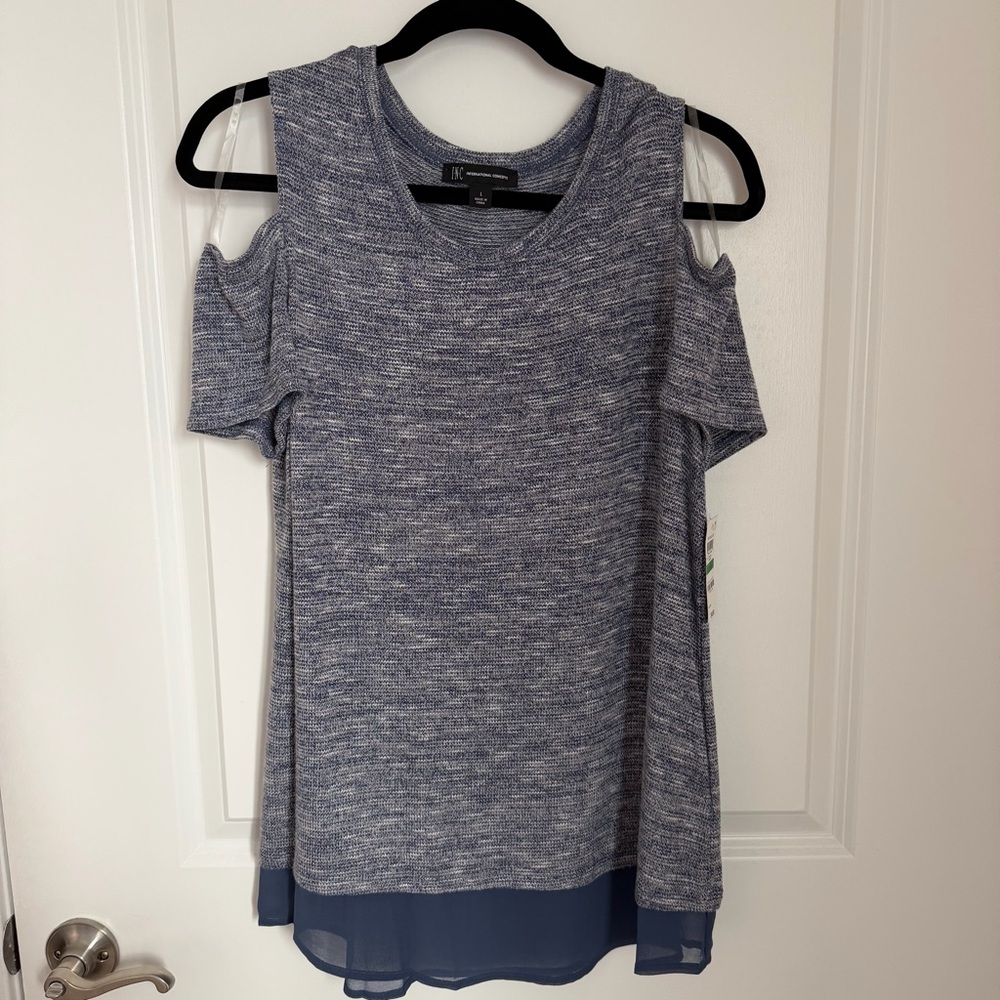 INC International Concepts Heathered Knit Top NWT